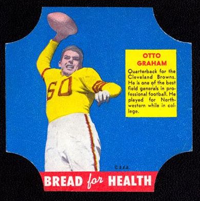 50BH 1950 Bread For Health Label Otto Graham